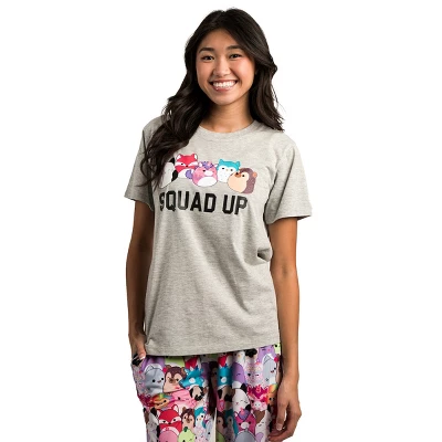 Squishmallows Adult Juniors Sleepwear Set With Short Sleeve Tee And Sleep Pants 3 Squishmallows Adult Juniors Sleepwear Set With Short Sleeve Tee And Sleep Pants
