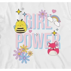 Squishmallows Girl Power Crew Neck Short Sleeve White Youth Girl's T-shirt