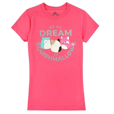 Squishmallows We All Dream Of Squishmallows Youth Girl Pink T-shirt 7 Squishmallows We All Dream Of Squishmallows Youth Girl Pink T-shirt - Image 5
