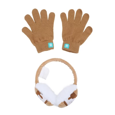 Squishmallows S'More Youth Plush Ear Muffs And Gloves Set 3 Squishmallows S'More Youth Plush Ear Muffs And Gloves Set