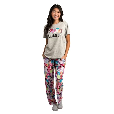 Squishmallows Adult Juniors Sleepwear Set With Short Sleeve Tee And Sleep Pants 7 Squishmallows Adult Juniors Sleepwear Set With Short Sleeve Tee And Sleep Pants - Image 5