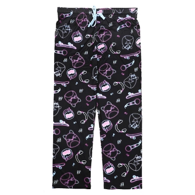 Squishmallows Neon Line Art AOP Women's Black Sleep Pajama Pants 5 Squishmallows Neon Line Art AOP Women's Black Sleep Pajama Pants - Image 3