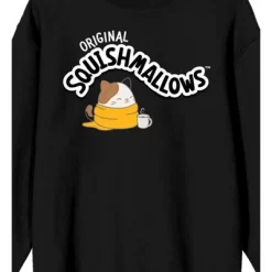 Squishmallows Cam The Cat Juniors Black Oversized Sweatshirt