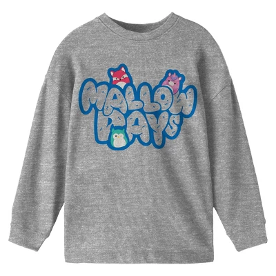 Squishmallows Mallow Days Crew Neck Long Sleeve Athletic Heather Long Sleeve Youth Tee 4 Squishmallows Mallow Days Crew Neck Long Sleeve Athletic Heather Long Sleeve Youth Tee - Image 2