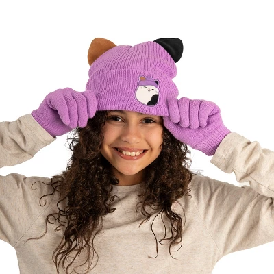 Squishmallows 3D Cat Ears Youth Beanie And Gloves Set 7 Squishmallows 3D Cat Ears Youth Beanie And Gloves Set - Image 5